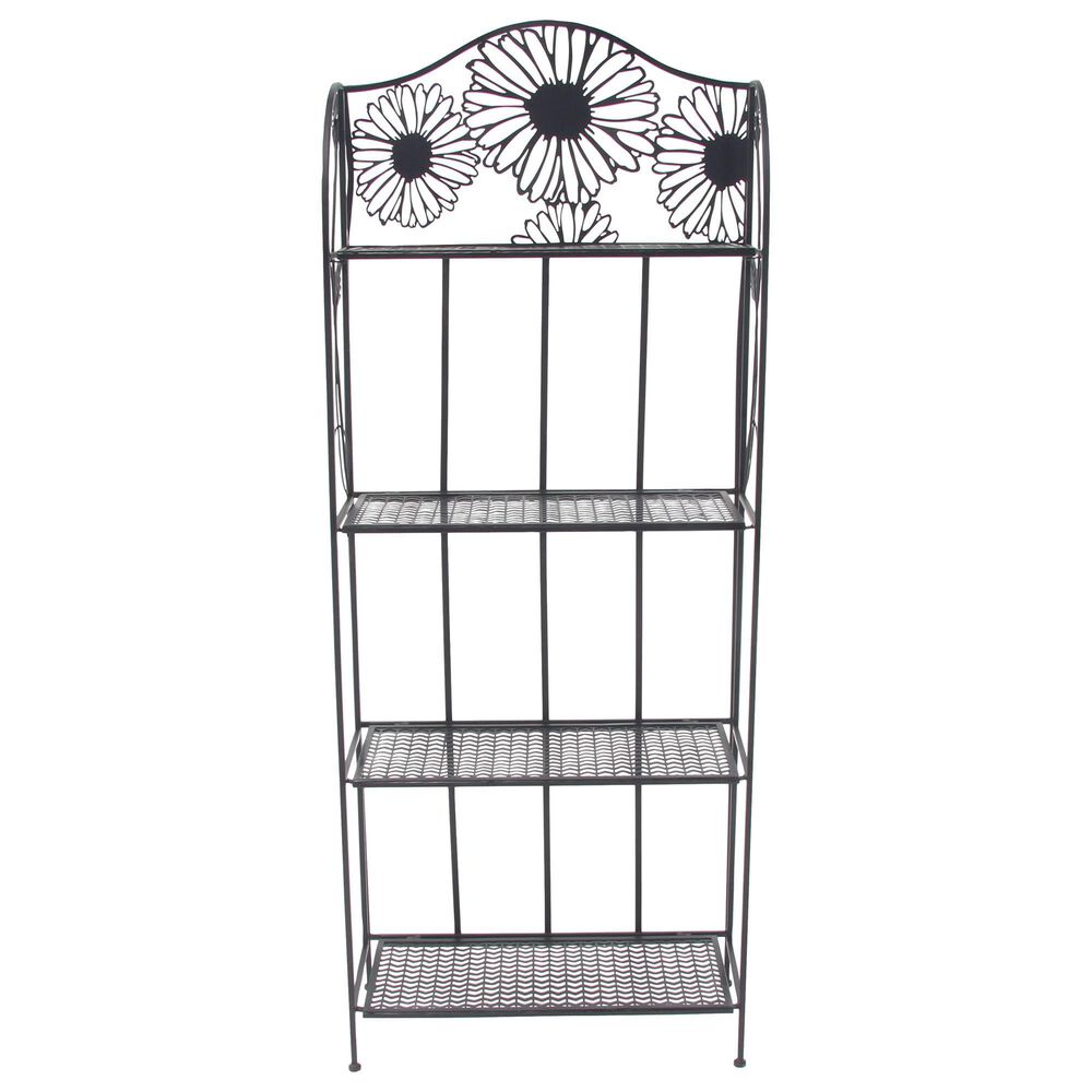 Maple and Jade 66&quot; Traditional Bakers Rack in Black, , large