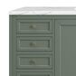 James Martin Vanities Chicago 60" Single Bathroom Vanity in Smokey Celadon with 3 cm Ethereal Noctis Quartz Top, Rectangular Sink and FreePower Wireless Charger, , large