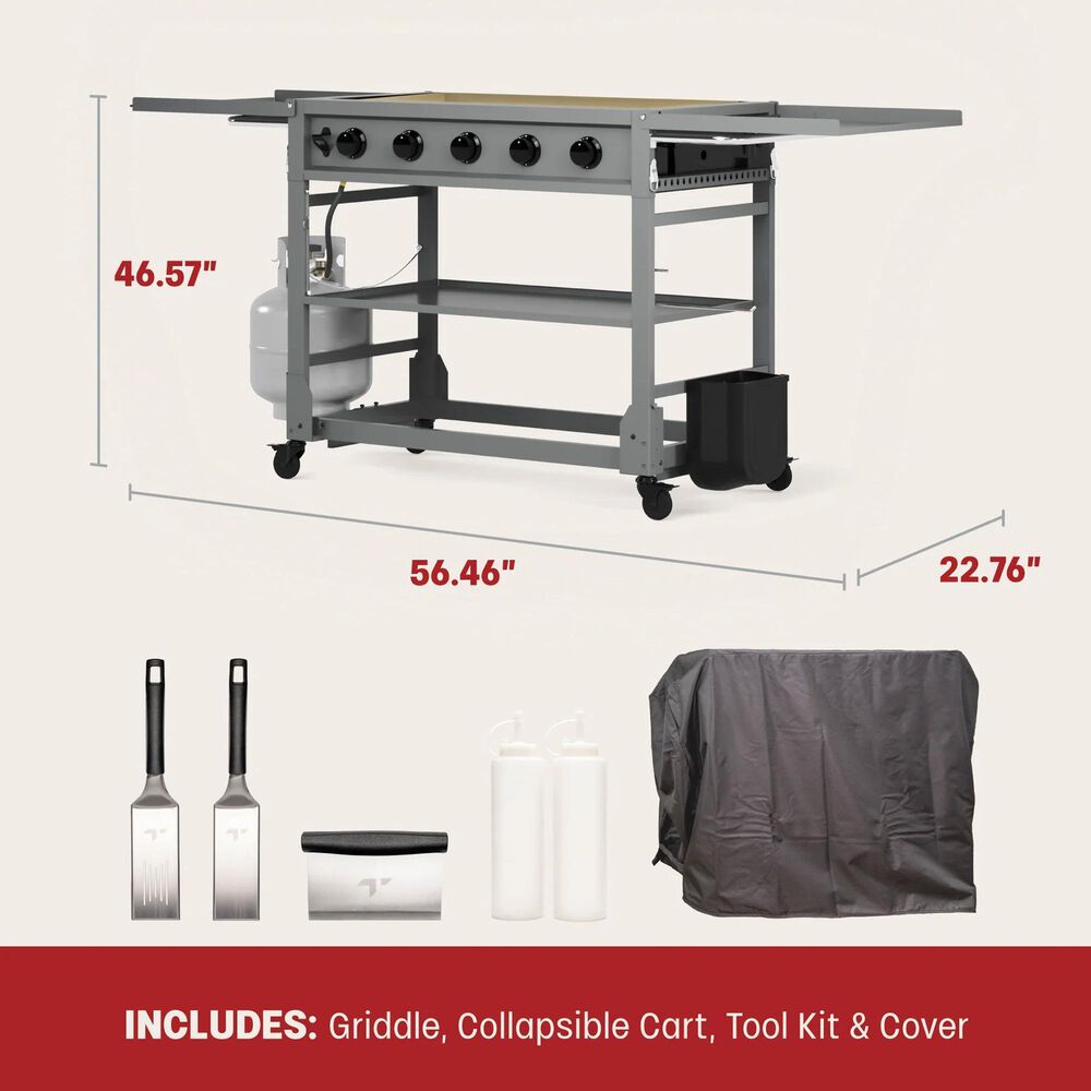 TYTUS Anaheim 5-Burner Gas Griddle in Gunmetal Gray, , large