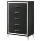 Coaster Lucia 5-Drawer Chest in Black and Chrome, , large