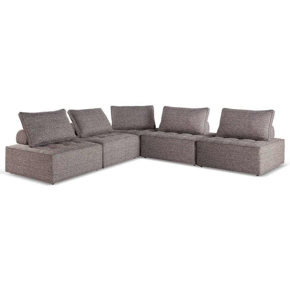Ashley Bree Zee 5-Piece Outdoor Sectional in Brown, , large