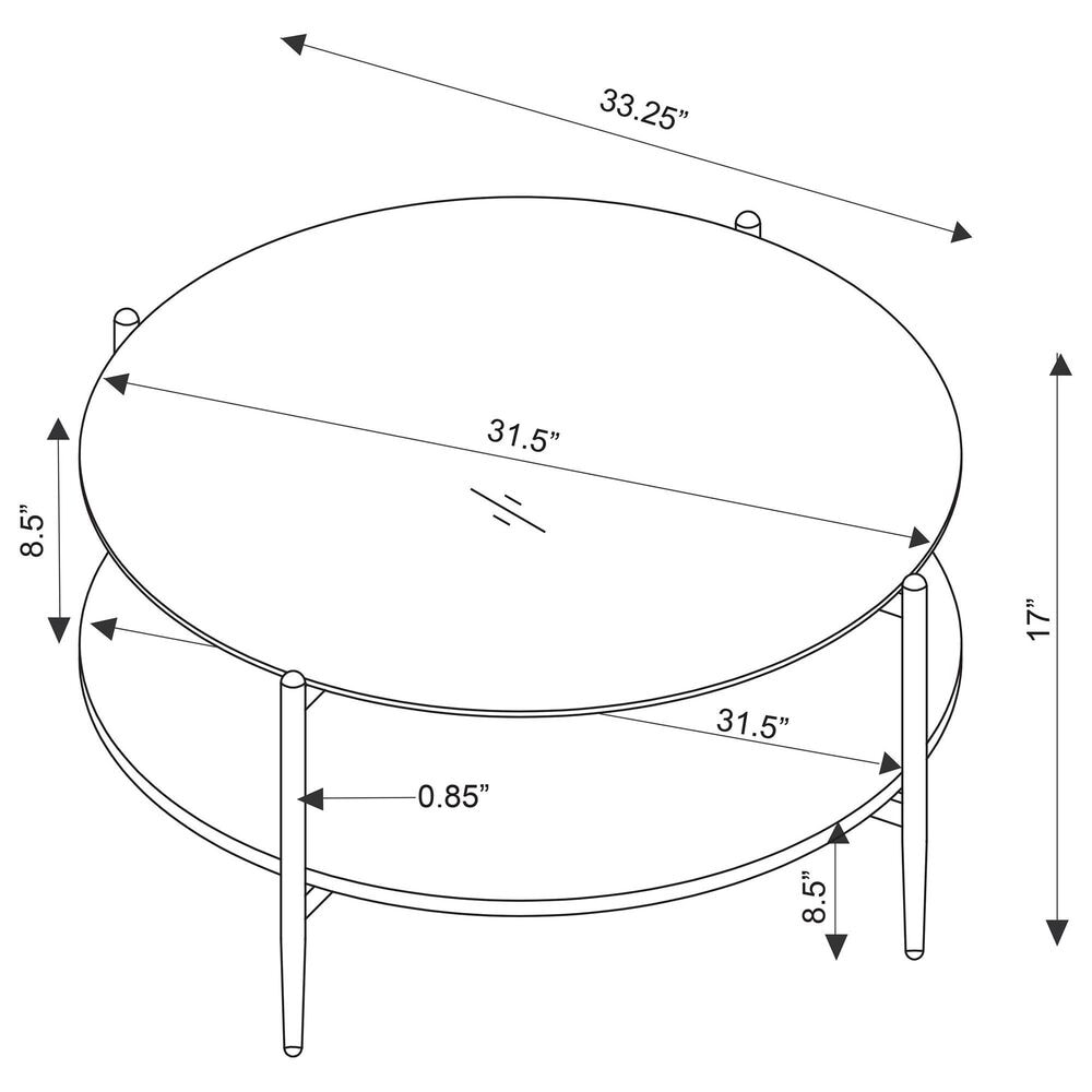 Coaster Jonelle Coffee Table in White, Gold and Smoke Gray, , large