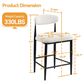 Morden Fort 26" Armless Counter Stool with White Boucle Fabric in Black and Gold (Set of 2), , large