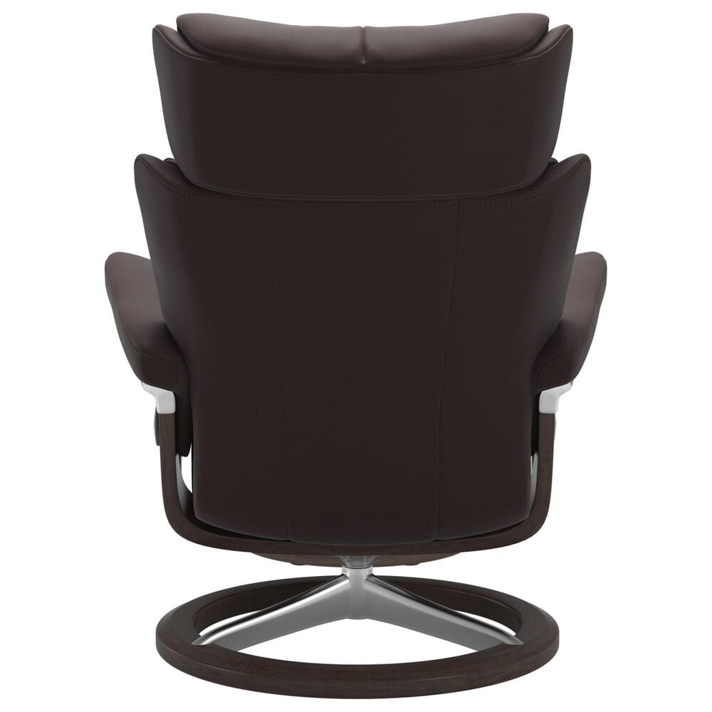 Stressless Admiral Medium Leather Chair and Ottoman Set in Paloma Chocolate, , large