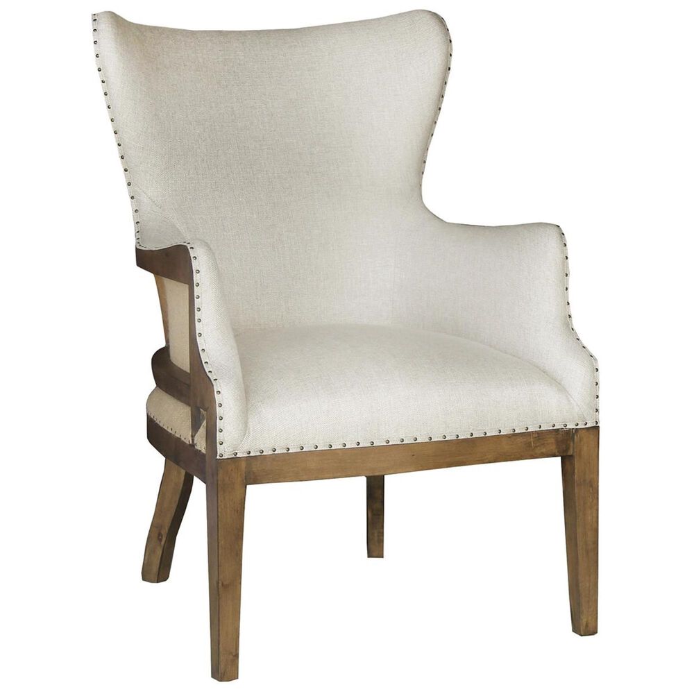 Accentric Approach Modern Authentics Curved Back Arm Chair in Linen, , large