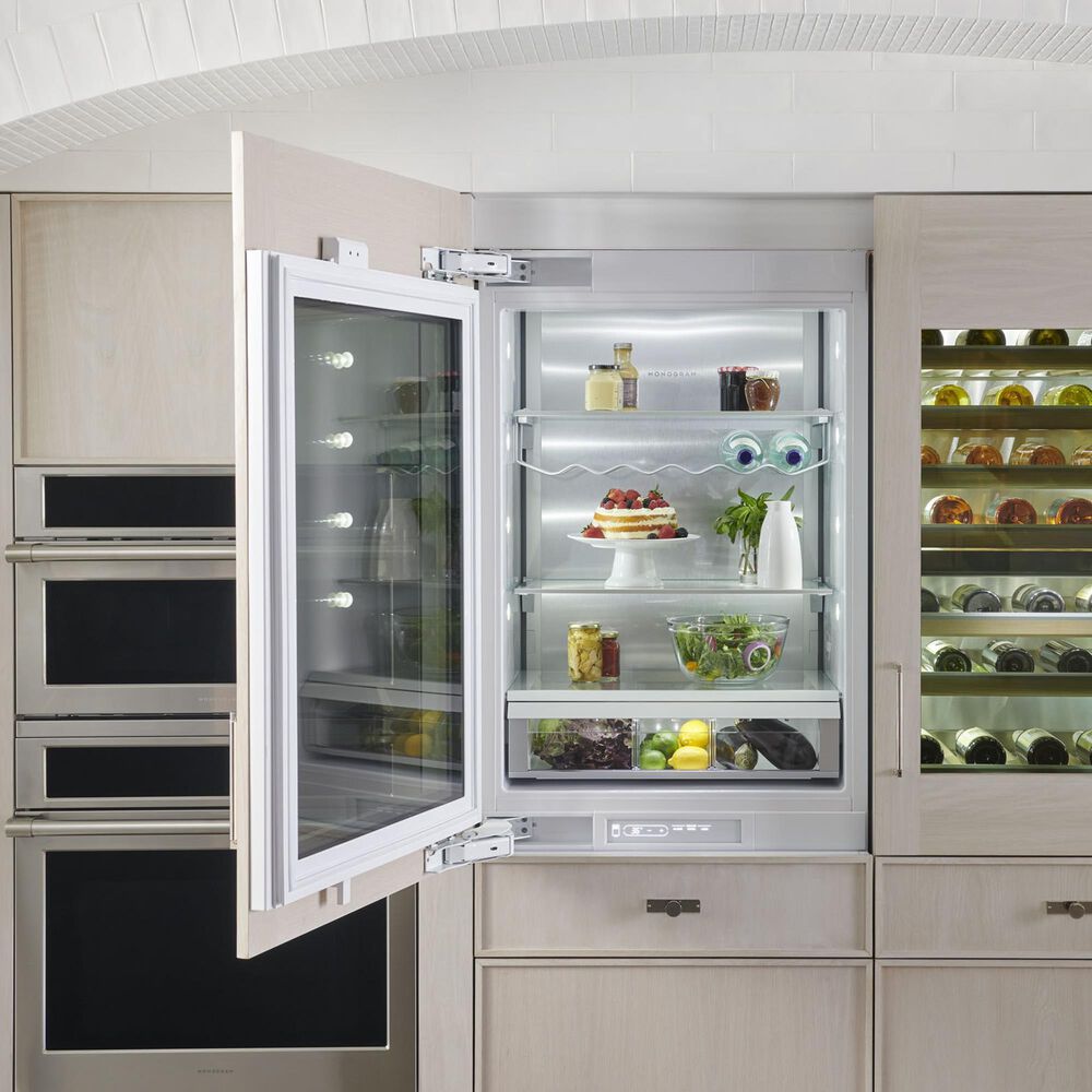 Monogram 30" Integrated Glass Door Refrigerator for Single or Dual