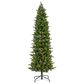 The Gerson Company 7.5" Pre-Lit Artificial Natural Cut Narrow Saginaw Spruce with Multicolored Lights in Green, , large