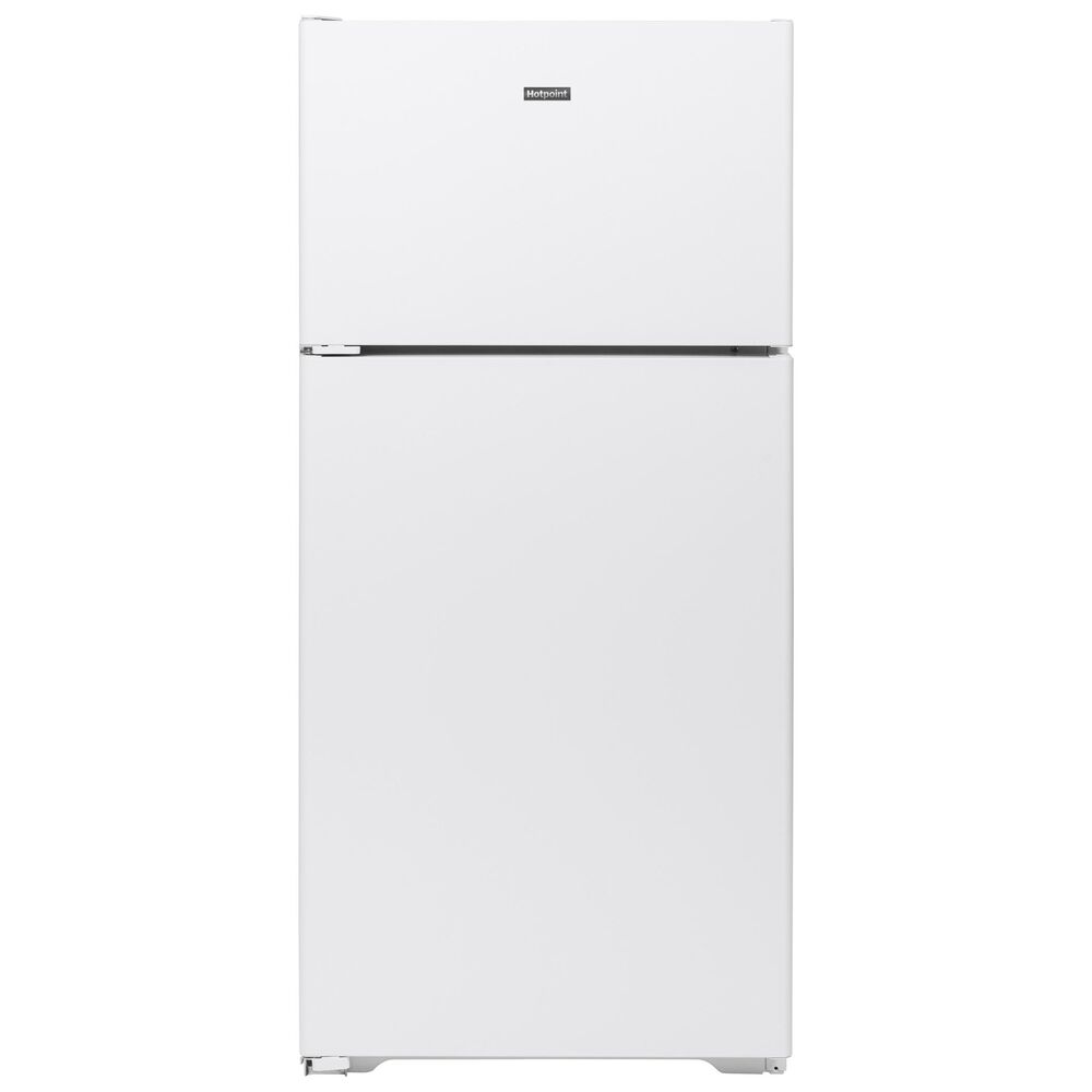 Hotpoint 15.6 Cu. Ft. Recessed Handle Top Freezer Refrigerator Left Hinge in White , , large
