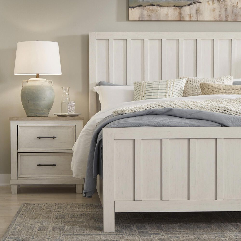 Ashley Shaybrock 2-Drawer Nightstand in Antique White and Brown, , large