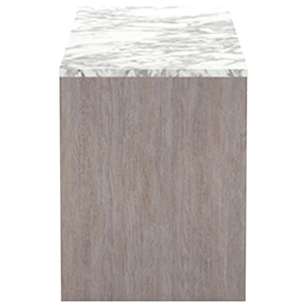 Sauder East Rock Single Pedestal Desk in Ashen Oak and White, , large