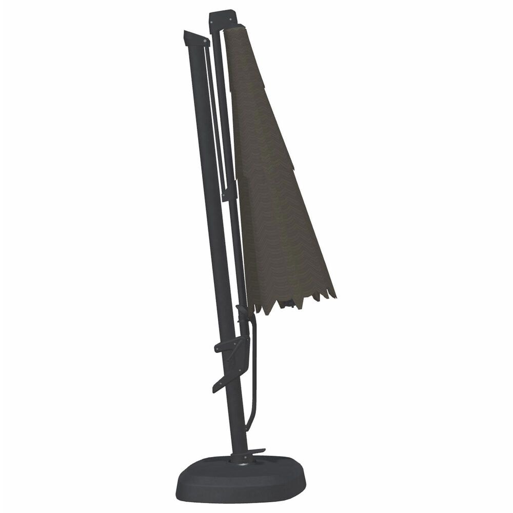 Garden Party Starlux AKZ Plus 11" Octagon Cantilever Umbrella with Black Base in Latitude Gray, , large