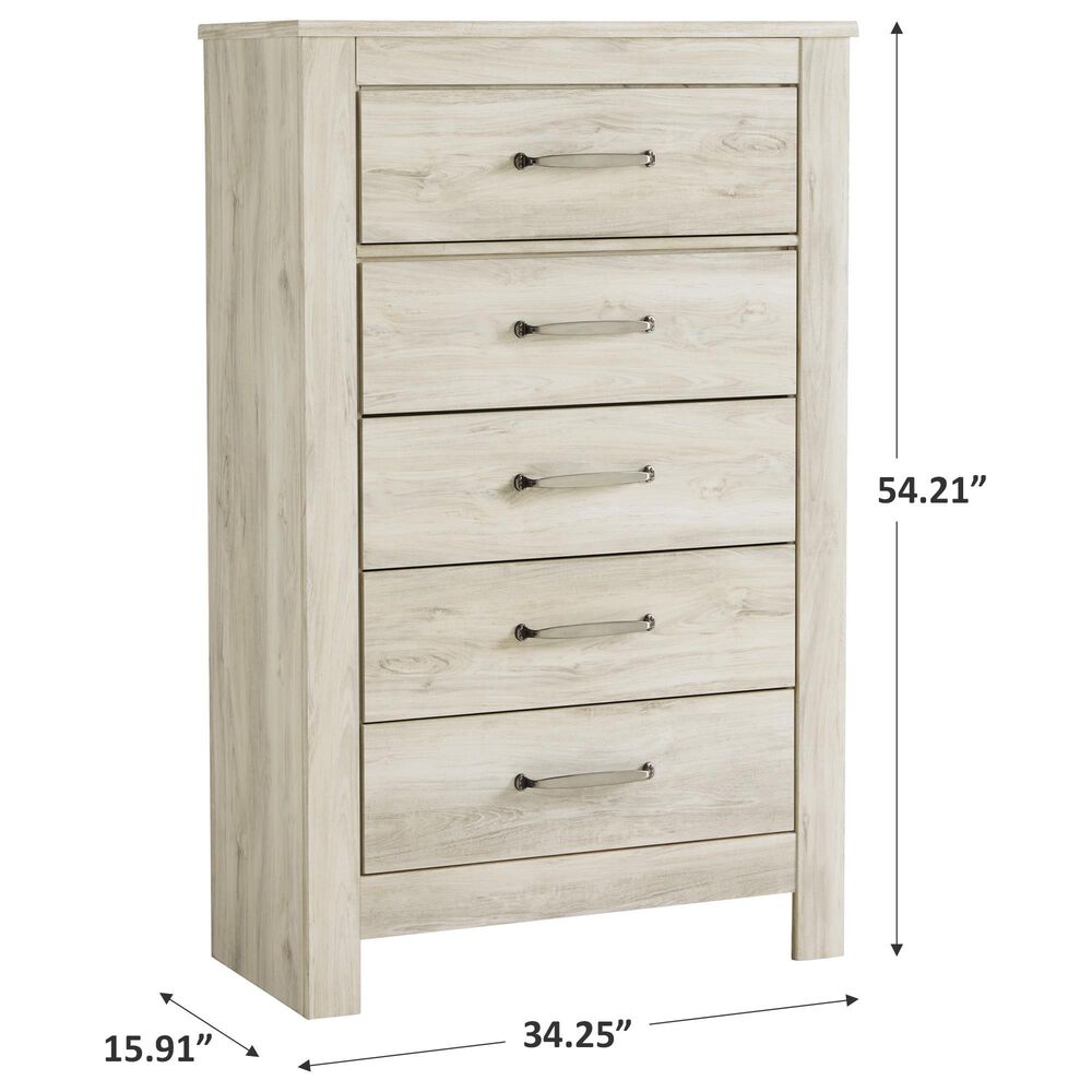 Ashley Bellaby 5 Drawer Chest in Whitewash, , large