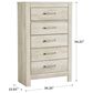Ashley Bellaby 5 Drawer Chest in Whitewash, , large