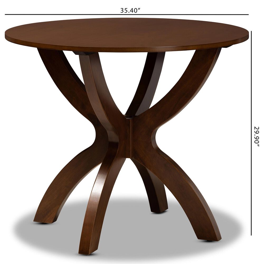 Baxton Studio Tilde Dining Table in Walnut Brown - Table Only, , large