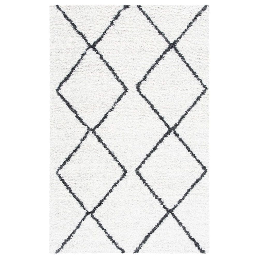 Safavieh August Shag AUG572A 4"5" x 6"5" Ivory and Black Area Rug, , large