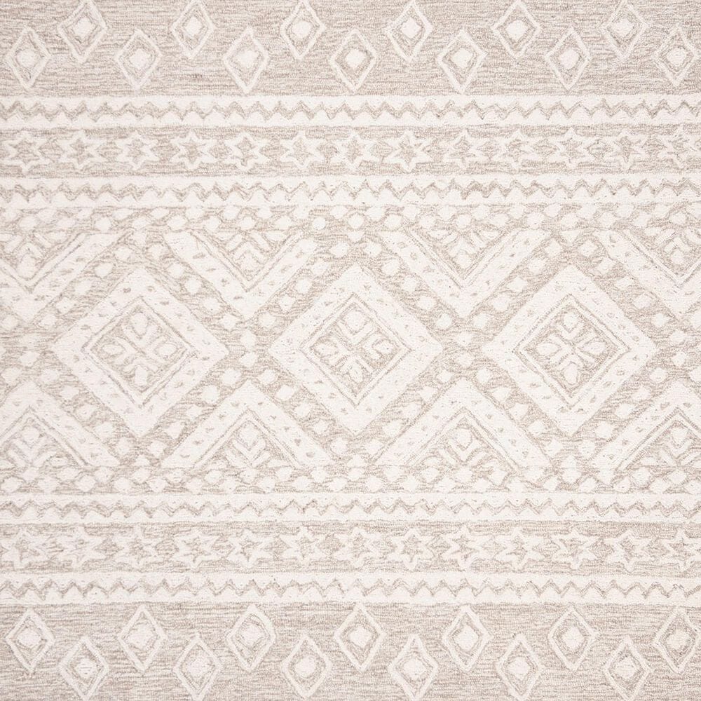 Safavieh Micro-Loop Southwestern 5&#39; Square Beige and Ivory Area Rug, , large