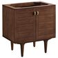 James Martin Vanities Amberly 30" Single Bathroom Vanity in Mid-Century Walnut with Single Hole 3 cm White Zeus Quartz Top and Rectangular Sink, , large