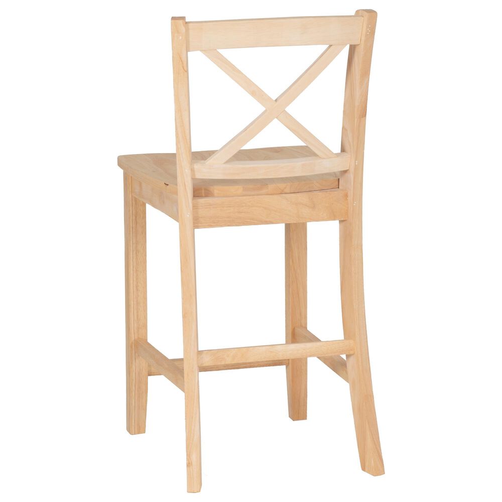 Linon Home Decor Torino X-Back Counter Stool in Natural Unfinished, , large