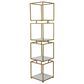 Maple and Jade 4-Shelf Cube Storage Shelving Unit in Satin Gold and White Marble, , large