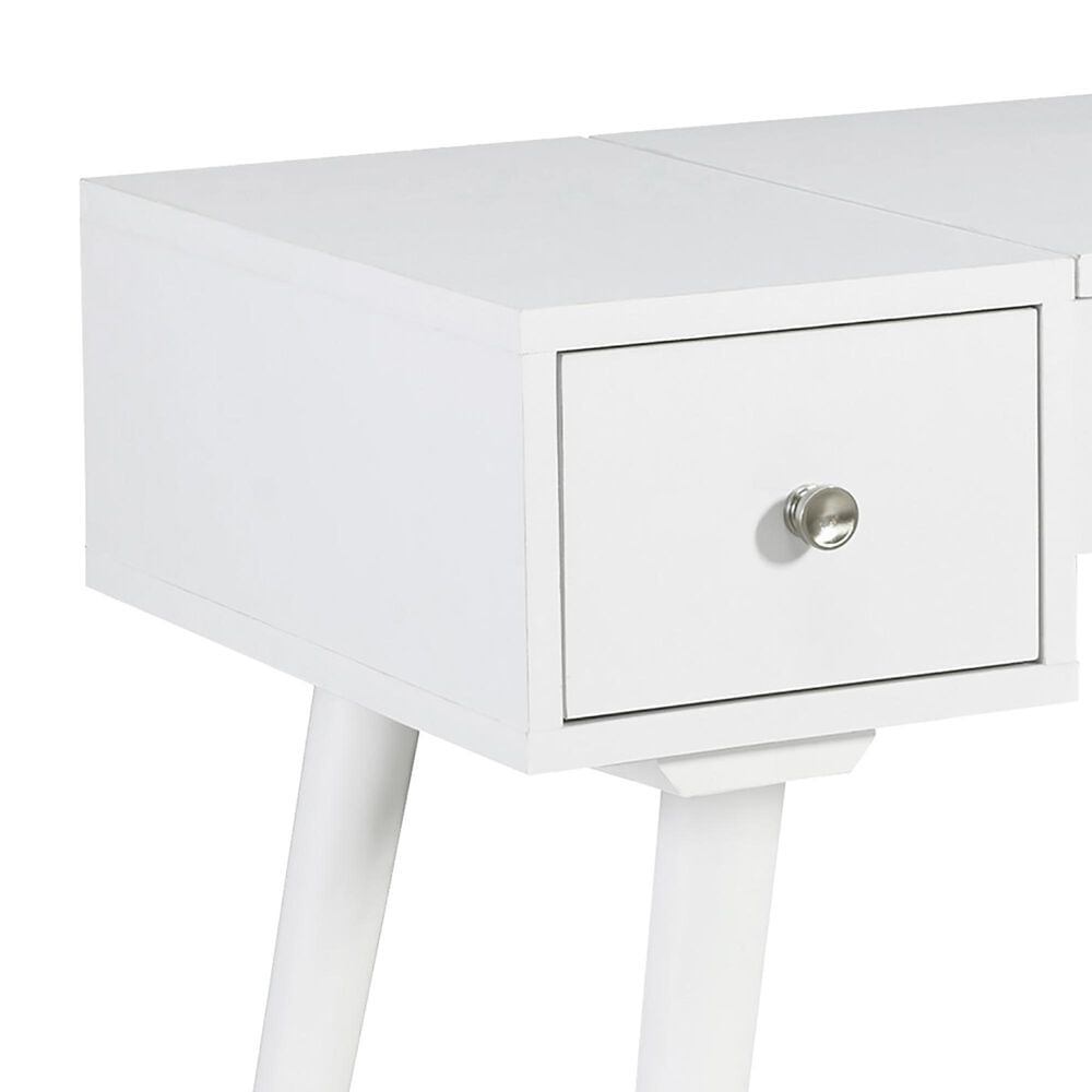 Ashley Thadamere Vanity with Stool in White, , large