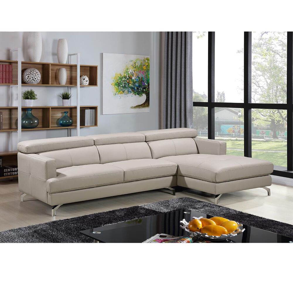 Homepoint Development Limited Marquez 2-Piece Right Facing Stationary Sectional with Chaise in Tan, , large