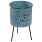Maple and Jade Flowers and Garden Text Planter in Whitewashed Blue, Green and Gray (Set of 3), , large