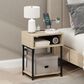 HOMLUX 19.7" 3-Tier End Table in Bauhaus Oak and Black, , large