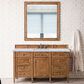 James Martin Vanities Brittany 60" Single Bathroom Vanity in Saddle Brown with 3 cm Carrara White Marble Top and Rectangular Sink, , large
