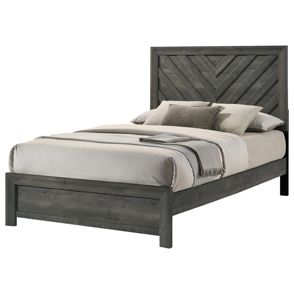 Crown Mark Valor Full Bed with Nightstand in Gray, , large