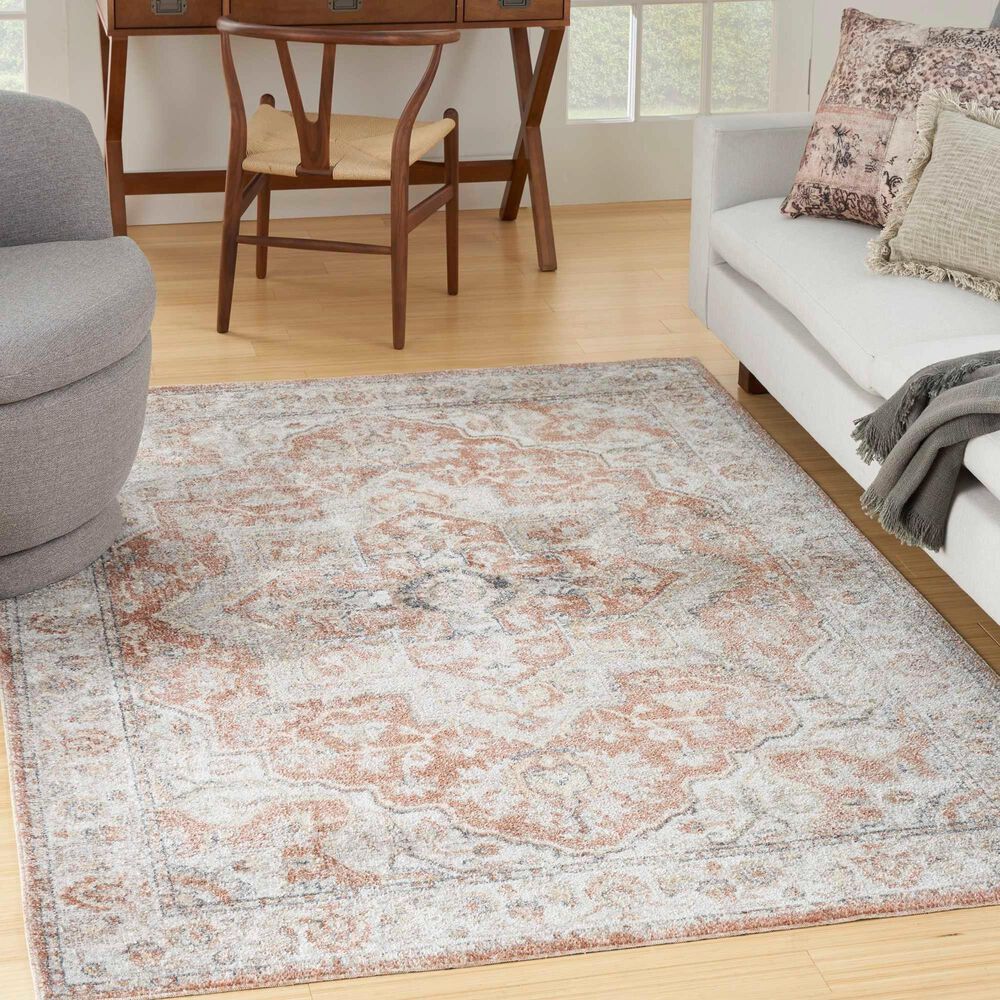 Nourison Astra Machine Washable 5&#39;3&quot; x 7&#39; Gold and Multicolor Area Rug, , large