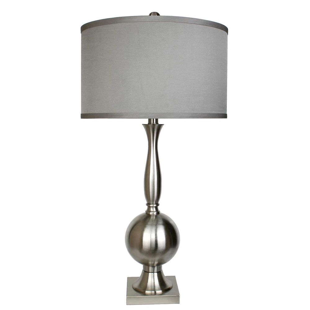 Grandview Gallery Table Lamp and Shade in Silver with Gray Shade, , large