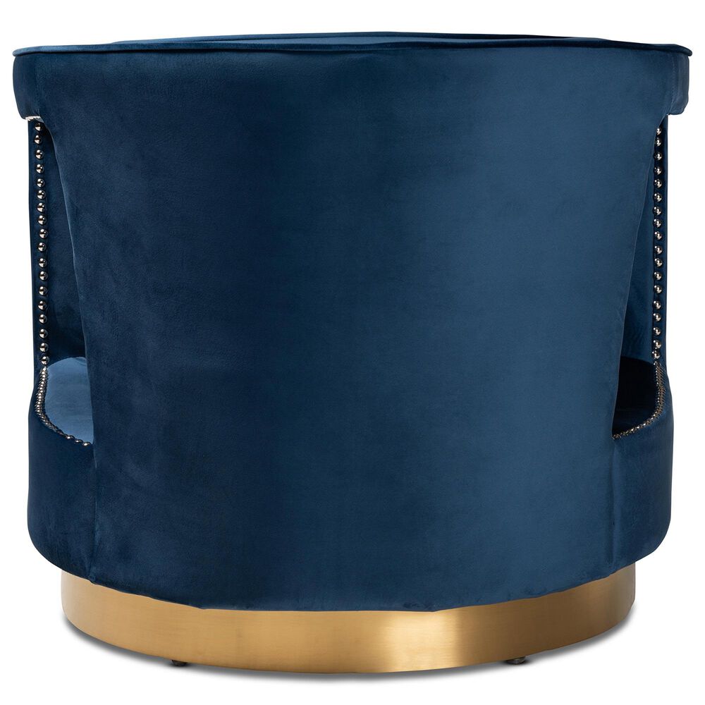 Baxton Studio Neville Arm Chair in Navy Blue, , large