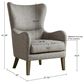 Hampton Park Arianna Swoop Wing Chair in Grey, , large