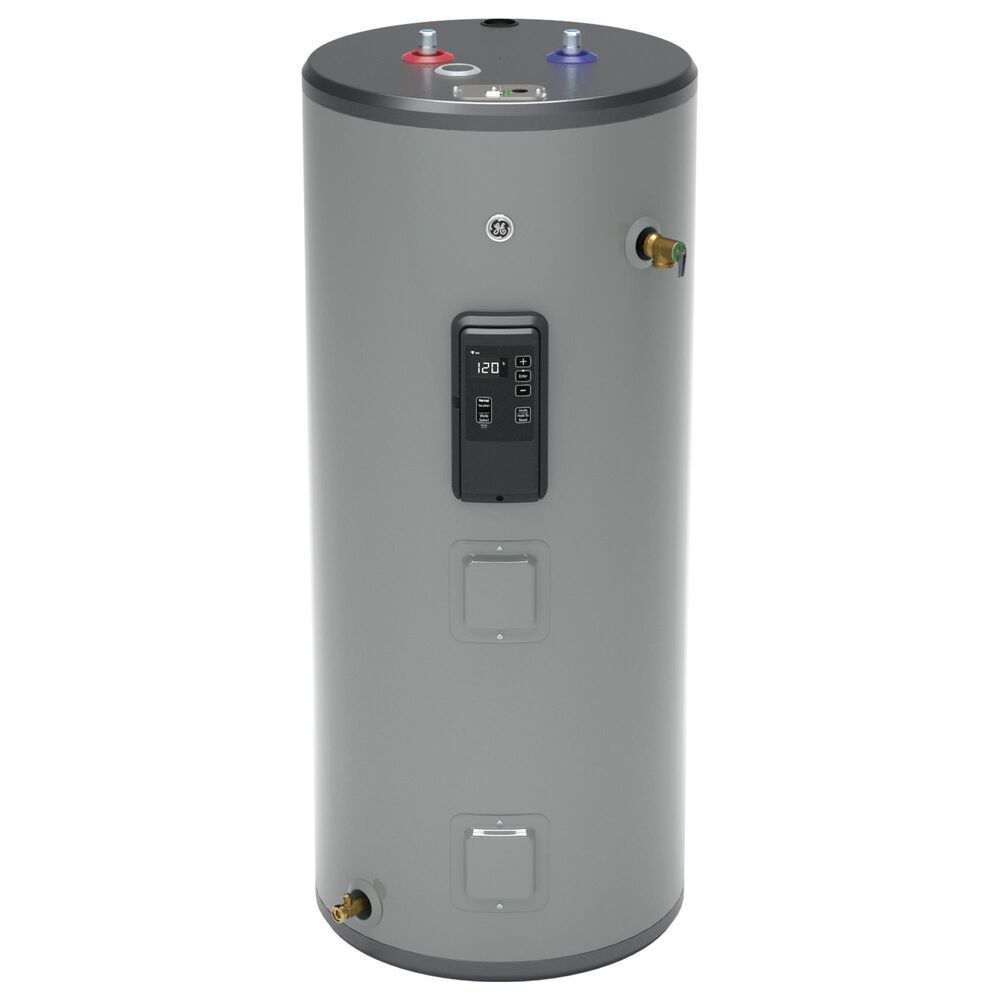 GE Appliances 40-Gallon Smart Short Electric Water Heater with Anode Sensing in Gray, , large