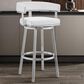Blue River Lorin 30" Swivel Bar Stool with White Cushion in Stainless Steel, , large