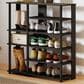 Noviland 6-Tier Shoe Rack in Espresso and Black, , large