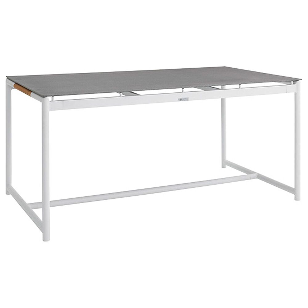 Blue River Crown Patio Dining Table in White/Teak, , large
