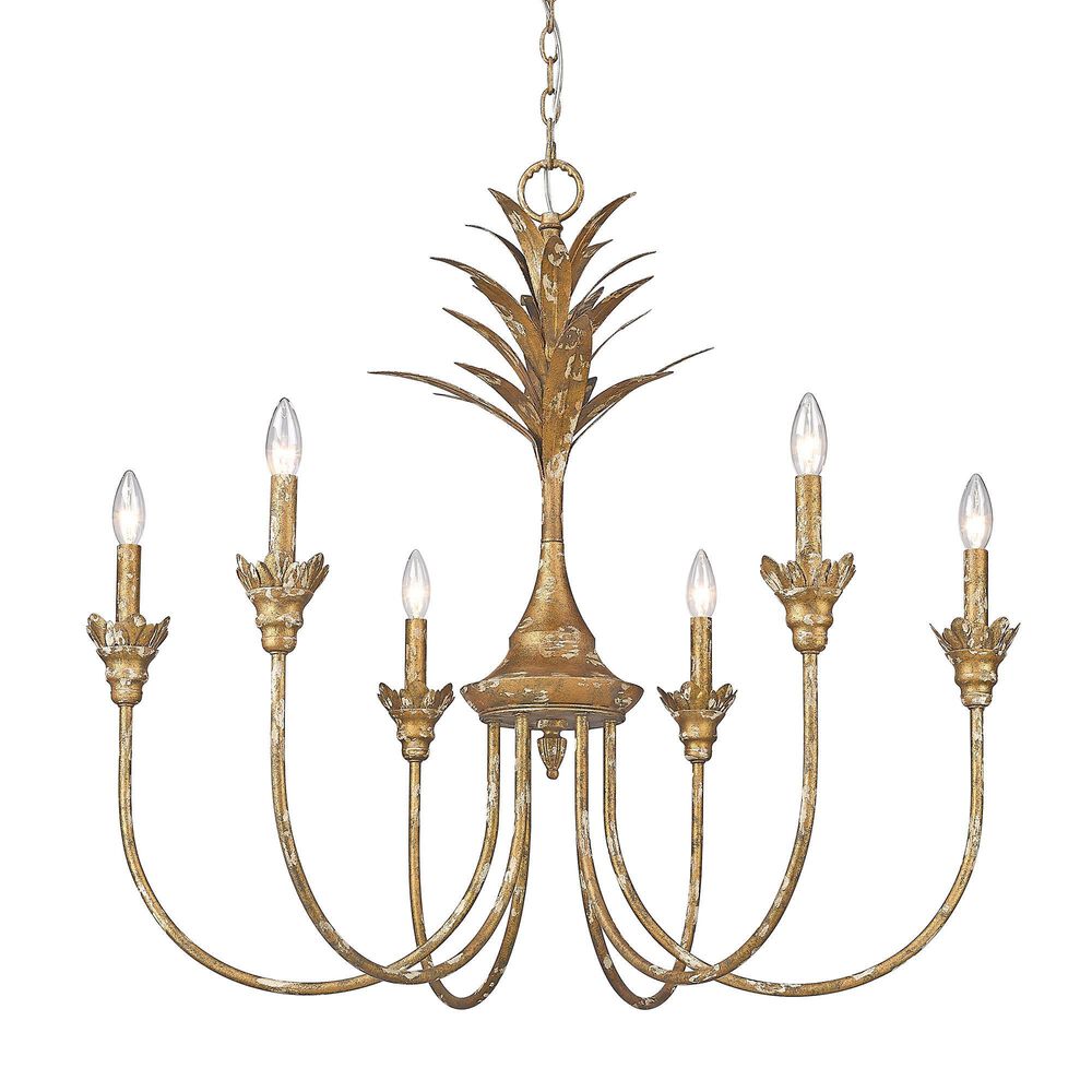 Golden Lighting Lillianne 6-Piece Light Chandelier in Heirloom Gold, , large