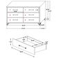 Pacific Landing Lucia 6-Drawer Dresser in White and Gold, , large