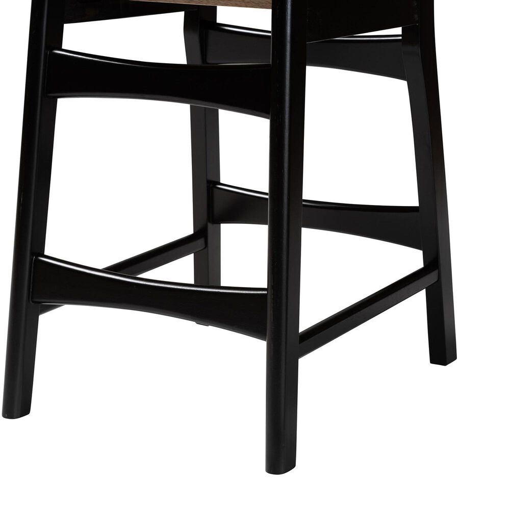 Baxton Studio Tafari Counter Stool in Dark Brown and Natural (Set of 2), , large