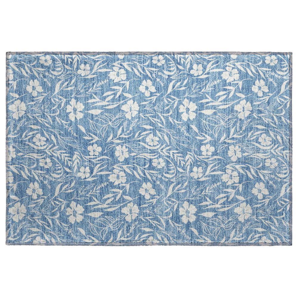 Dalyn Rug Company Soft Essentials Floral Denim 2"6" x 3"10" Indoor/Outdoor Area Rug, , large