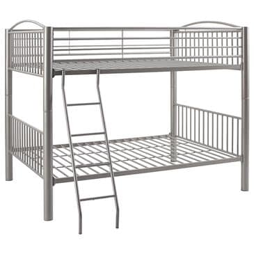 Linon Home Decor Heavy Full Over Full Bunk Bed in Pewter, , large