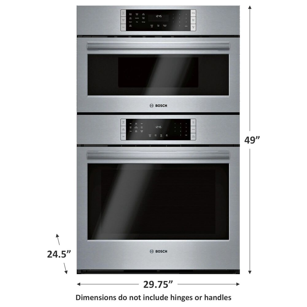 Bosch 30&quot; Single Electric Convection Wall Oven with Built-In Microwave in Stainless Steel, , large