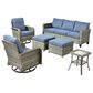 HOMLUX 6-Piece Patio Conversation Set in Denim Blue, , large