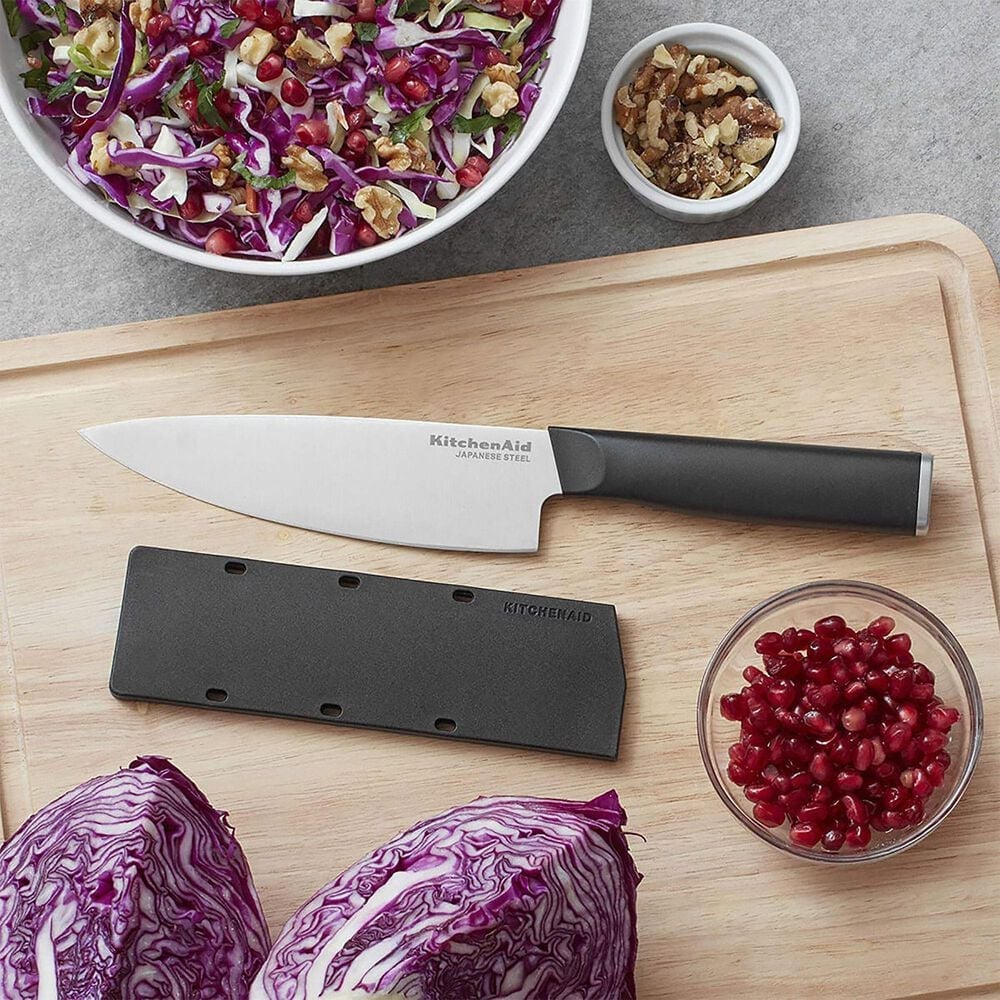 KitchenAid 6&quot; Classic Chef Knife with Sheath in Stainless Steel and Black, , large