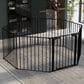 HOMLUX 8-Panel Adjustable Pet Gate in Black, , large