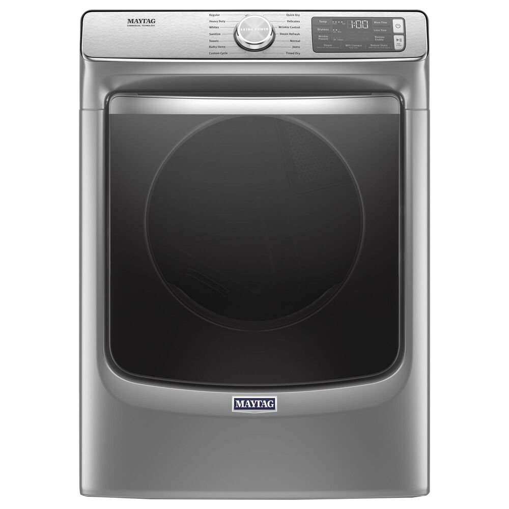Maytag 5 Cu. Ft. Front Load Washer and 7.3 Cu. Ft. Electric Dryer Laundry Pair with Pedestal in Metallic Slate, , large