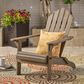 Hearth and Haven Hollywood Outdoor Foldable Adirondack Chair with Straight Armrests in Grey, , large