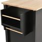 HOMLUX 54" Kitchen Island Cart with Solid Wood Top and Locking Wheels in Black, , large