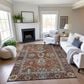 Dalyn Rug Company Silk Road Paprika, Chocolate, Ivory, Gold, Copper, Blue, Teal and Mocha 8" x 10" Area Rug, , large